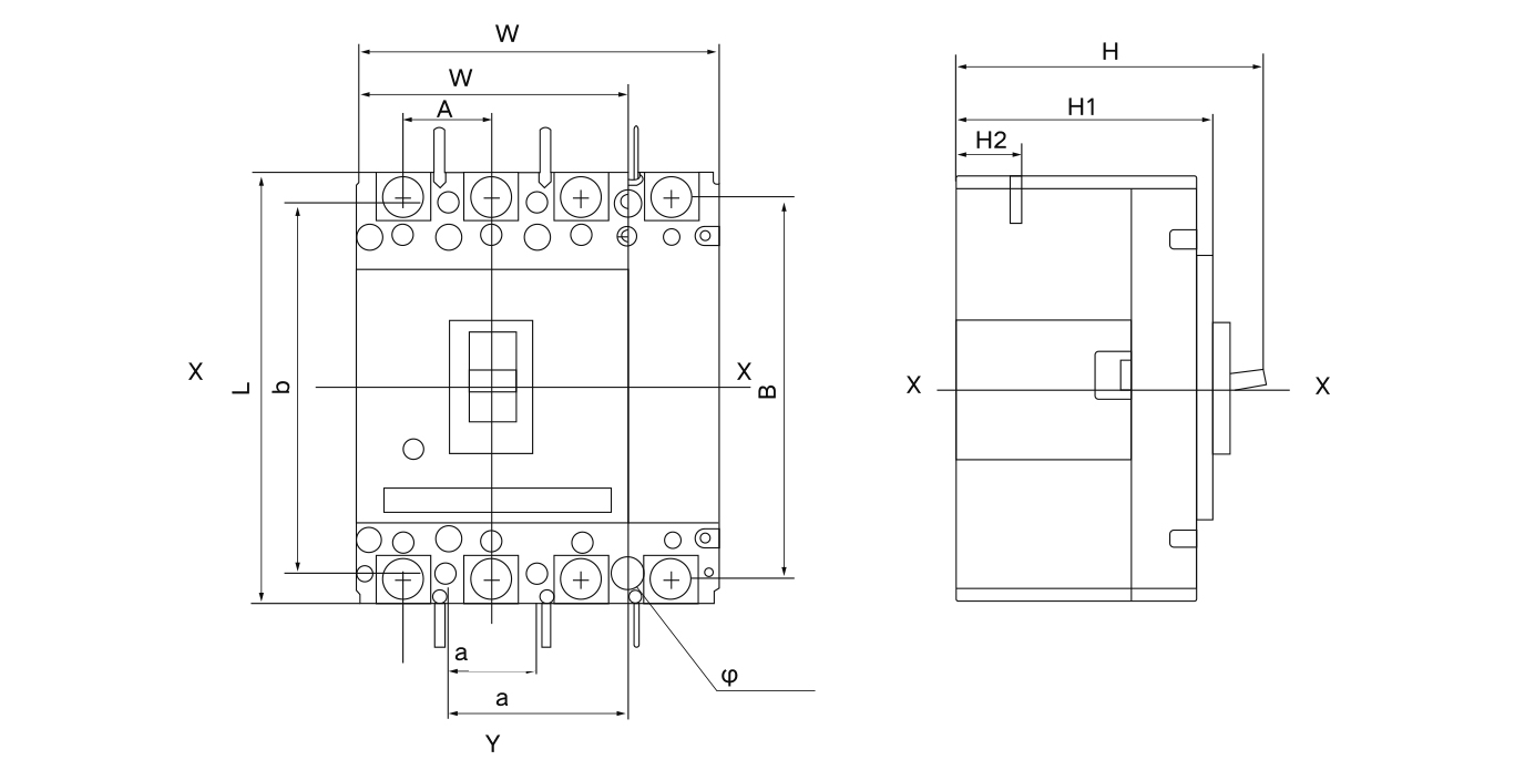 Kích thước của RCCB